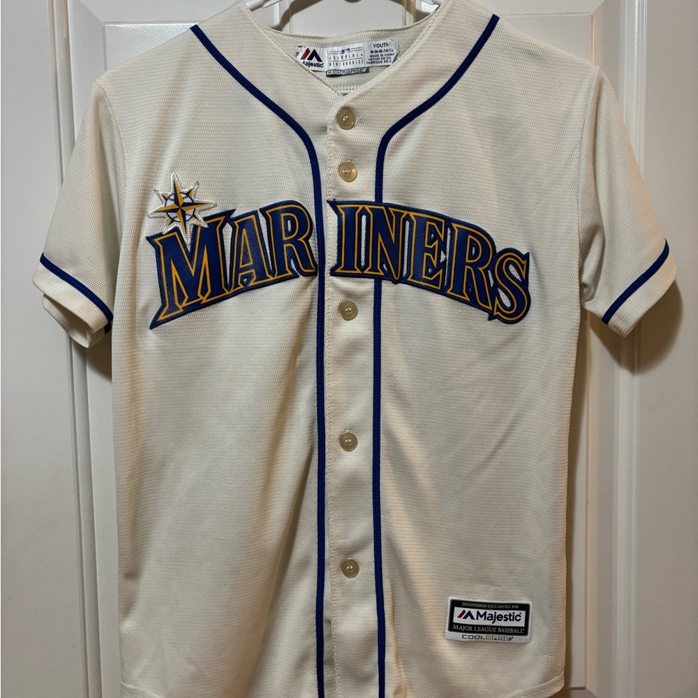 Seattle Mariners - featuring Kyle Seager #15. Majestic Ivory Jersey